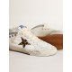 Women's Mid Star LTD in white nylon with leopard print pony skin star