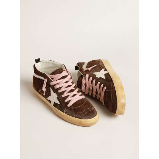 Mid Star in brown suede with white leather star
