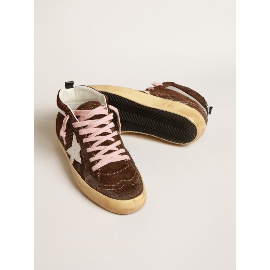Mid Star in brown suede with white leather star