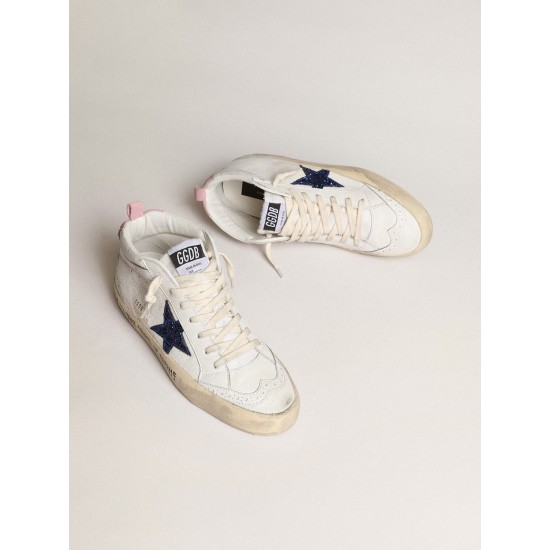 Mid Star with blue glitter star and pink suede heel tab