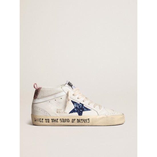 Mid Star with blue glitter star and pink suede heel tab