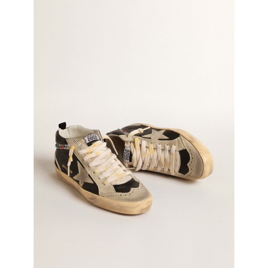 Mid Star LTD in nappa leather with suede star and studded flash