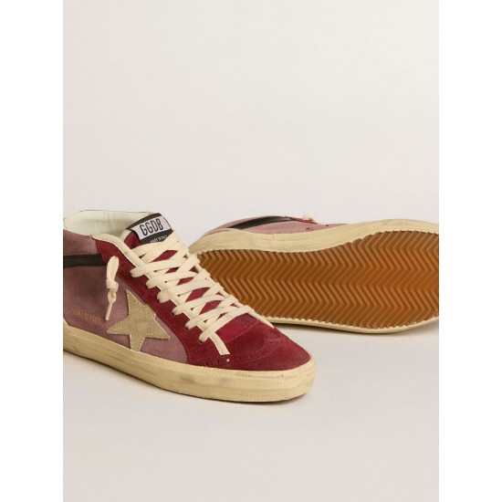 Mid Star LTD in violet suede with platinum leather star and black flash