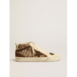 Mid Star LTD in zebra-print pony skin with suede star and brown flash