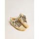 Women's Mid Star in canvas with silver glitter star and beige flash