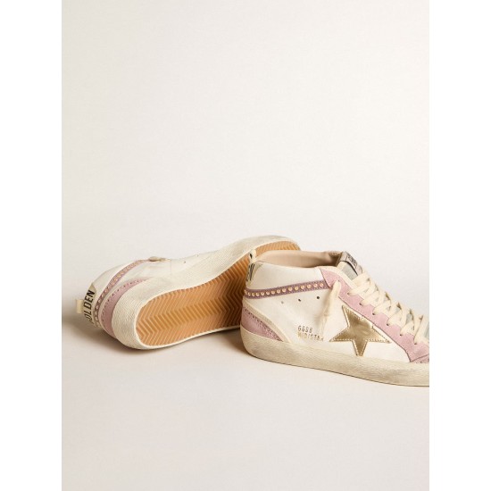 Mid Star with gold leather star and pink suede flash with pearls