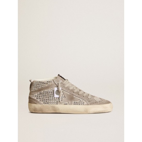 Mid Star in silver suede with Swarovski crystals and suede star