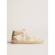 Women's Mid Star with star in light gray suede and gold flash