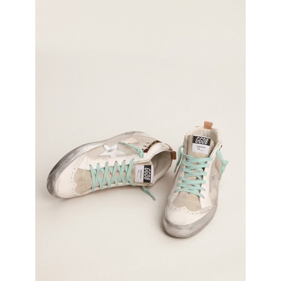 Women's Mid Star with silver star and flash in leopard print pony skin