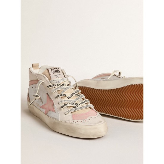 Mid Star LTD in silver metallic leather with pink star and flash