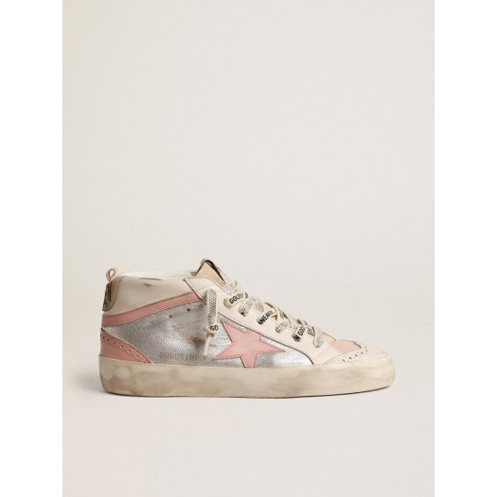Mid Star LTD in silver metallic leather with pink star and flash