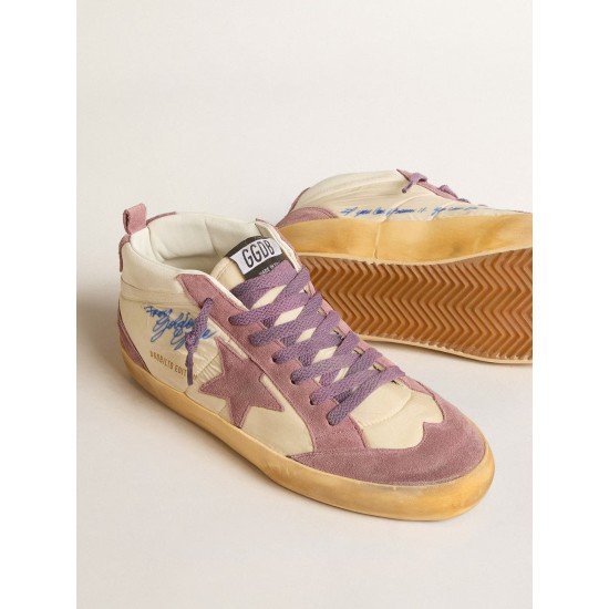 Women’s Mid Star LAB in nylon and nappa with mauve suede star