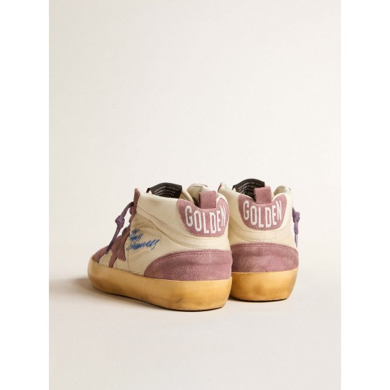 Women’s Mid Star LAB in nylon and nappa with mauve suede star