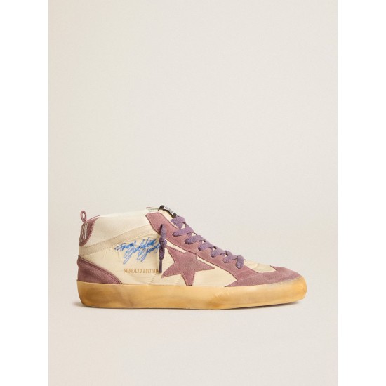 Women’s Mid Star LAB in nylon and nappa with mauve suede star