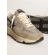Women's Running Sole in silver glitter and dove gray suede