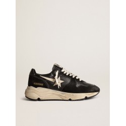 Women's Running Sole in black nappa and suede