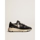 Women's Running Sole in black nappa and suede