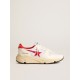 Running Sole LTD in white nappa and nylon with a red leather star