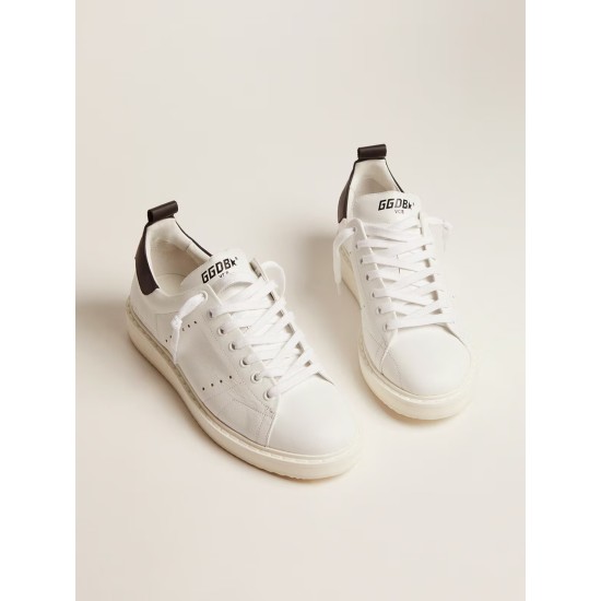Starter sneakers in leather with black heel tab