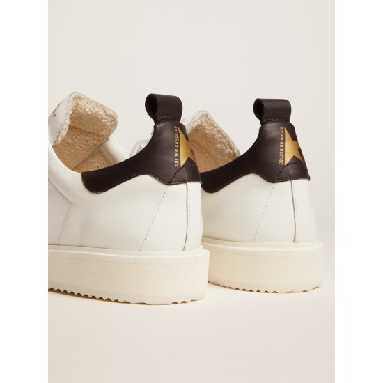 Starter sneakers in leather with black heel tab