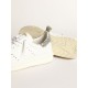 Starter sneakers in white leather with silver glitter heel tab