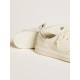 Women's Starter in white leather with silver metallic leather heel tab
