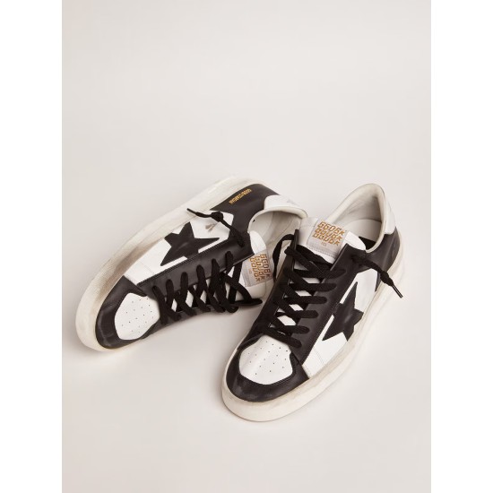 Women's Stardan in white and black leather