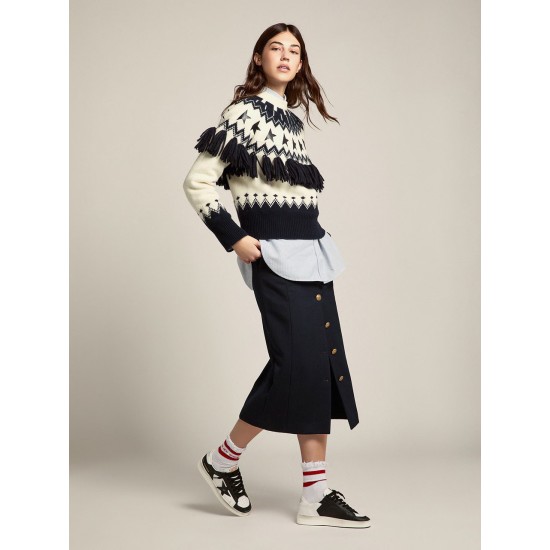 Women's Stardan in white and black leather