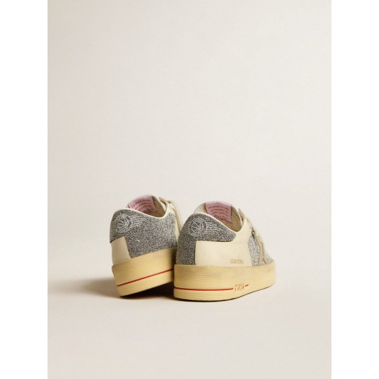 Women's Stardan in suede with sand star and silver Swarovski crystal inserts