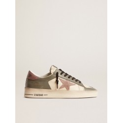 Women’s Stardan LTD in gray leather with a pink leather star and heel tab