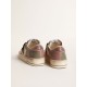 Women’s Stardan LTD in gray leather with a pink leather star and heel tab