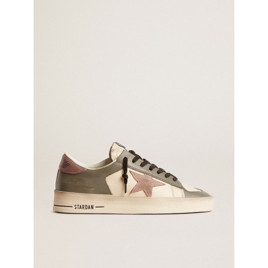 Women’s Stardan LTD in gray leather with a pink leather star and heel tab