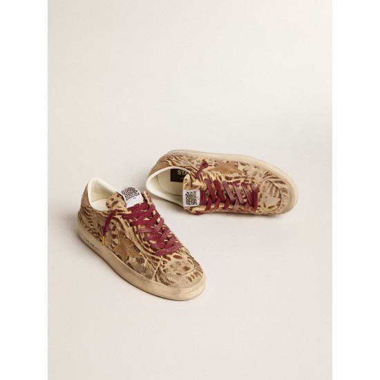 Women's Stardan LTD in animal-print pony skin with gold glitter star