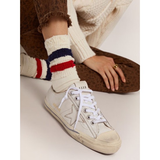 Women's V-Star in vintage effect leather