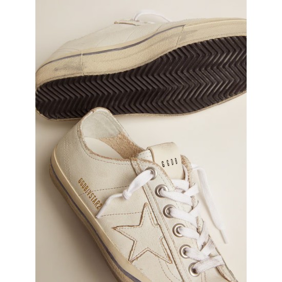 Women's V-Star in vintage effect leather
