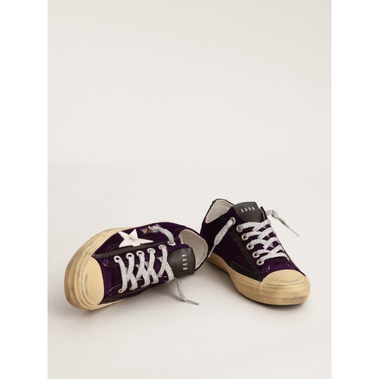 Women's V-Star LTD in purple velvet with white leather star