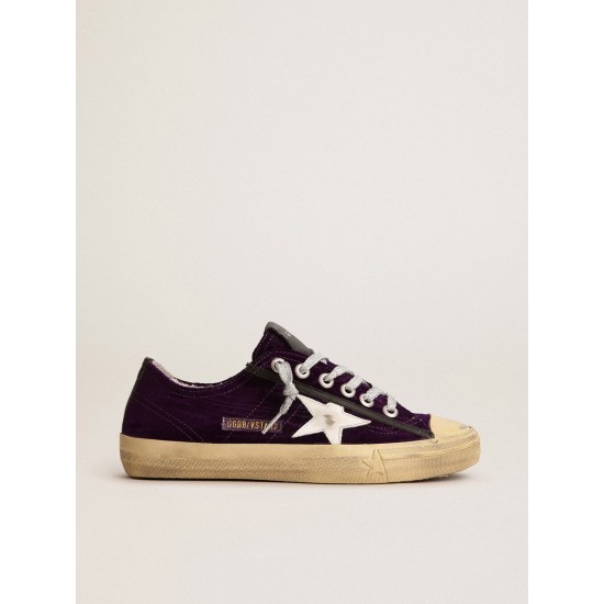 Women's V-Star LTD in purple velvet with white leather star