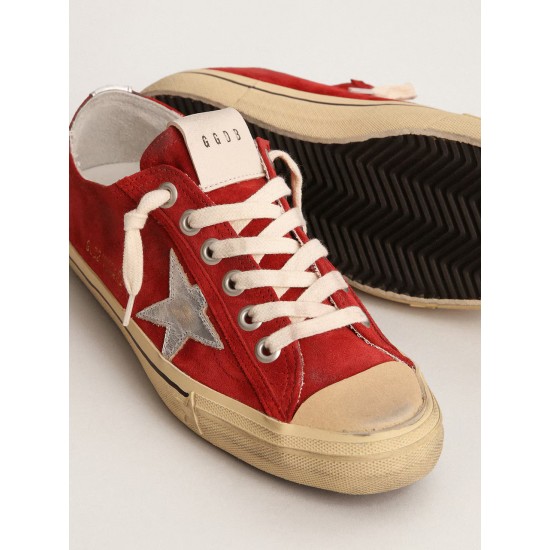 Women's V-Star LTD in dark red suede with silver star