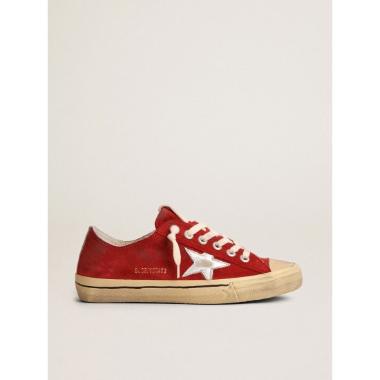 Women's V-Star LTD in dark red suede with silver star
