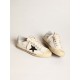 V-Star in white nappa leather with a black glitter star
