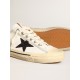 V-Star in white nappa leather with a black glitter star