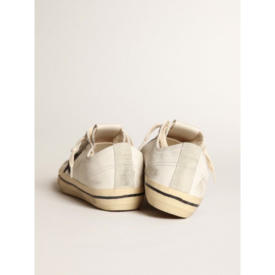 V-Star in white nappa leather with a black glitter star