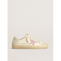 V-Star in beige nappa leather with old-rose suede star