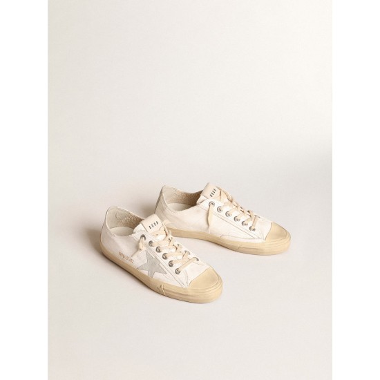 V-Star in nappa leather with ice-gray suede star and heel tab