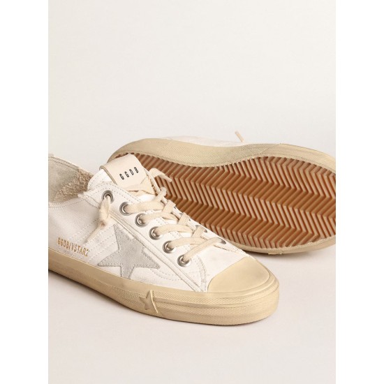 V-Star in nappa leather with ice-gray suede star and heel tab