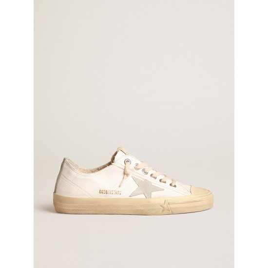 V-Star in nappa leather with ice-gray suede star and heel tab