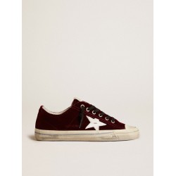 Women's V-Star LTD in burgundy velvet with white leather star