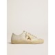 V-Star in white leather with gold metallic leather star