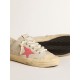 Women's V-Star in light gray canvas with a red leather star
