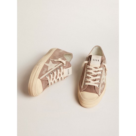 Women's V-Star in dove-gray suede with light gray leather star